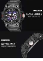 Reloj de pulsera digital LED Smael para hombres con doble tiempo 50m resistente al agua reloj de cuarzo con parada para estudiantes y jóvenes - details 0