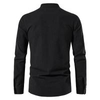 Nueva blusa informal para hombre, Tops de lino y algodón, camiseta de manga larga, camisas de Yoga Vintage con tapeta inclinada para primavera y otoño - details 20