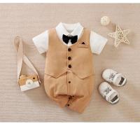 Bodi Suit de Verano para Bebés de 0-18 Meses Estilo Gentleman para Niños y Niñas - details 3