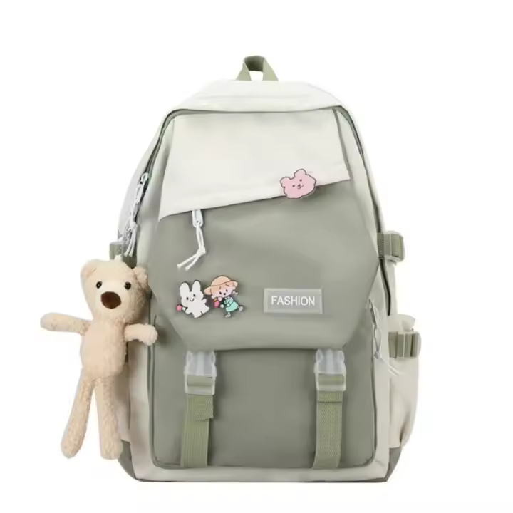Bolsa de Libros de Nylon Impermeable para Adolescentes, Mochila Universitaria de Gran Capacidad, Mochila Escolar de Moda para Es - 1
