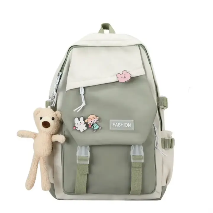 Bolsa de Libros de Nylon Impermeable para Adolescentes, Mochila Universitaria de Gran Capacidad, Mochila Escolar de Moda para Es - 1