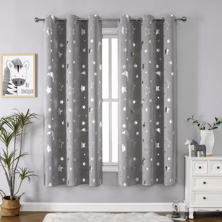 Cortinas opacas para dormitorio, 2 Piezas,con Ojales, Aislantes, para habitación de Niños, Sala de estar, Comedor, Balcon - 1