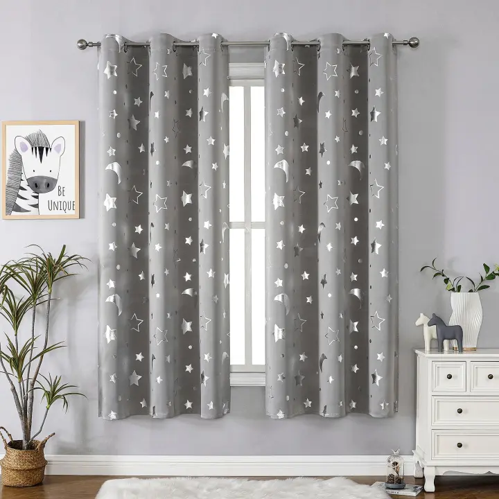 Cortinas opacas para dormitorio, 2 Piezas,con Ojales, Aislantes, para habitación de Niños, Sala de estar, Comedor, Balcon - 1
