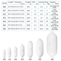 Guardabarros para barcos, paquete de 4 parachoques acanalados con ojos gemelos para acoplamiento, viene con cuerdas y bomba para inflar, modelo de un solo color - details 3