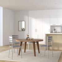 Dos Sillas de Cocina Respaldo Franjas Beige - details 11
