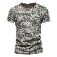 Novedad de verano, camiseta estampada, camisa de fondo para hombre con cuello redondo a la moda, top informal para hombre - details 3