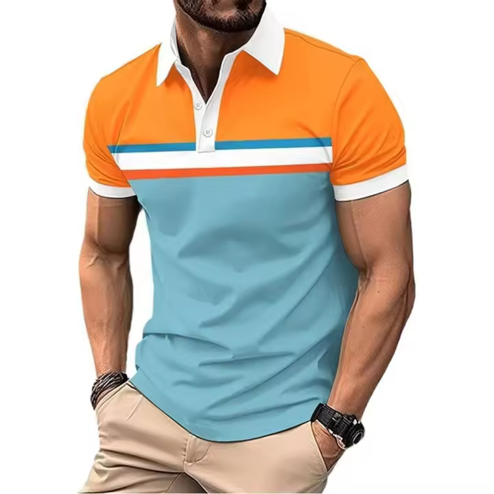 Polo de manga corta para hombre, polo de moda con estampado digital. - 1