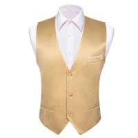 Chaleco de seda para hombre, 30 colores, liso, negro, azul, verde, rojo, Pik Gold Champain, chaleco ajustado de satén morado, Tops para hombre - details 54