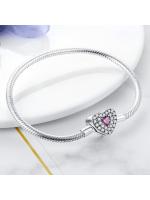 Pulsera de plata de ley 925 con forma de corazón y mariposa para mujer, brazalete de cadena de seguridad, compatible con abalorios originales, joyería - details 38