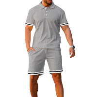 Conjunto deportivo informal de dos piezas de polo de manga corta y pantalones cortos para hombre, verano 2025 - details 2