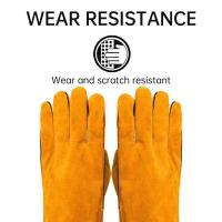Soft Welding Gloves Anti-scalding Heat Resistant Gardening Safety Gloves Durable Protective Leather Working Gloves Farms - details 20