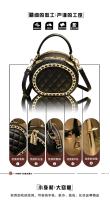 Bolso redondo pequeño con cadena de diamantes de imitación de marca Hong Kong2025Nueva bolsa de hombro de celebridades de Internet que combina con todo - details 3