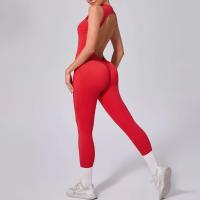 Conjunto de gimnasio de una pieza, ropa de yoga, traje deportivo, pellets Fiess, trajes de entrenamiento elásticos para mujer - details 12