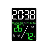 Reloj despertador Digital humedad fecha semana pantalla 2 alarma repetición reloj de mesa electrónico brillo de 3 niveles 12/24H reloj LED - details 0