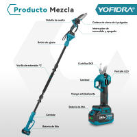 YOFIDRA-motosierra eléctrica telescópica sin escobillas, podadora escalable 3 en 1, tijeras de corte, herramienta de jardín para pasadores de batería Makita - details 2