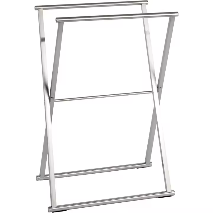 Toallero de Pie 35x53.5x80.5 cm, Acero Inoxidable, Plata Brillante - 1