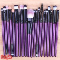 Set De 20 Pinceles De Maquillaje Profesionales Con Mango De Plástico Para Base Y Sombras De Ojos Fibras De Lana - details 3