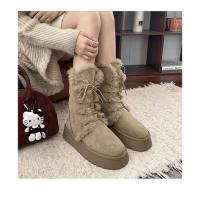 Botas de nieve para mujer, zapatos de felpa, zapatos de invierno, botas de cuero para mujer, zapatos para mujer 2025 - details 14