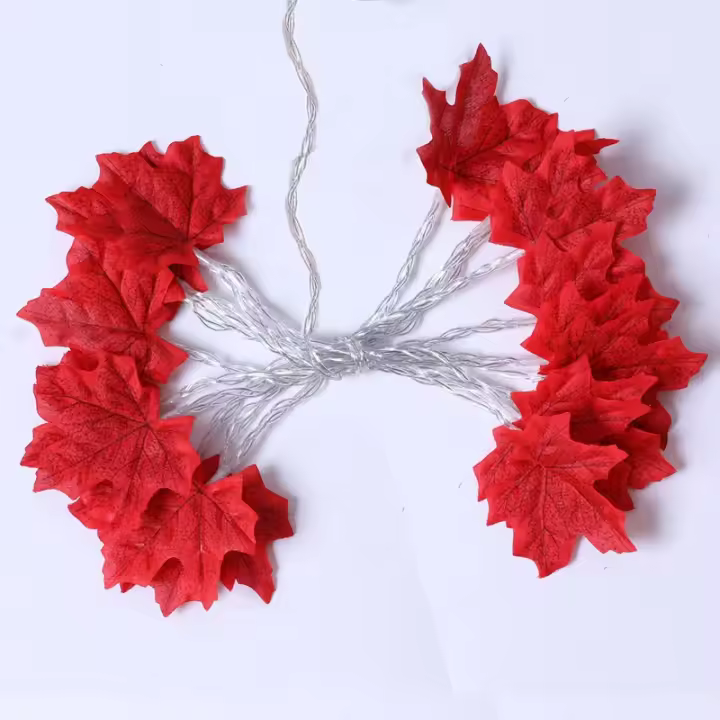 Guirnalda de luz L de hoja de arce artificial de 2/3/6M ideal para decoración de Navidad y Año Nuevo - 1