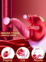 Vibrador de lengua oscilante para lamer, estimulador del clítoris femenino, herramientas de masturbación, consolador de empuje rosa, Juguetes sexuales para mujeres - details 1
