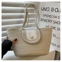 Bolso de mujer de gran capacidad, bolso de mano portátil con bandolera, bolso tejido de paja - details 17