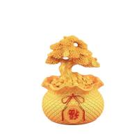 Decoración creativa para el hogar, atrayente, de resina, estatua de pez dorado para la entrada, árbol de la riqueza, decoración para gabinete de vinos - details 3