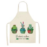 Delantal de lino con estampado Floral para adultos y niños, delantal de dibujos animados de plantas, accesorios de cocina para el hogar - details 17
