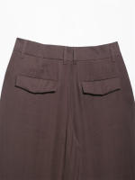 -Conjuntos de pantalones de pierna ancha lisos informales Conjunto de top con cuello colgante de 2 piezas, conjunto elegante para mujer, nuevo en 2025 - details 8