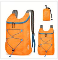 Mochila Plegable Ligera para Senderismo, Viajes y Aventuras al Aire Libre - Correas de Hombro Ajustables, Múltiples Compartimentos, Negra con Detalles Rojos, Diseño Compacto para Almacenamiento Fácil - details 10