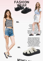 Sandalias retro hueco bolsa cabeza zapatillas nuevas versátiles ligeras casuales de mujer tipo muffin playa media fregona - details 1