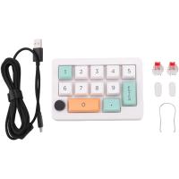 Interruptor mecánico Macro programable de 13 teclas, interruptor intercambiable en caliente, luz RGB de 7 colores, Mini teclado para juegos, teclado numérico blanco - details 1