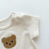 Nuevo en Verano Monos de Manga Corta para Niños y Niñas Parche de Gofre Monos para Recién Nacidos - details 8