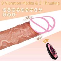 Consoladores realistas con vibración para mujeres, masturbación, Juguetes sexuales sexis para adultos, Miembro grande, penetración, consolador de empuje Anal, vibrador - details 1
