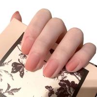 Juego de uñas postizas color rosa melocotón, 24 piezas con adhesivo, ideal para mujeres y niñas - details 5