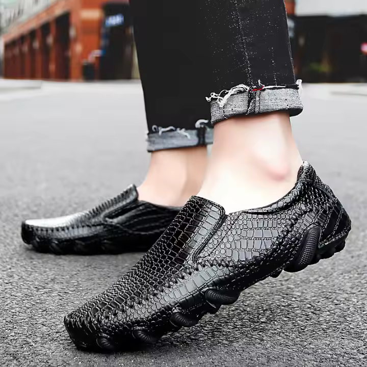Mocasines de Moda para Hombres Suela de Goma Resistente al Desgaste Cuero Sintético - 1