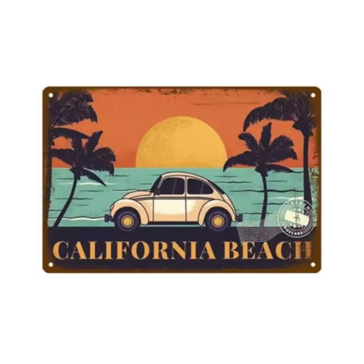 Placa de letrero de hojalata de playa de verano, decoración de pared de Metal para Bar, casa, Club de Surf, pintura decorativa, Poster8 X 12 pulgadas - 1