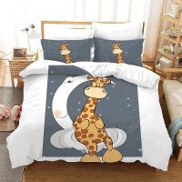 Juego de Ropa de Cama con Elefante y Flores para Bebé Animal de Dibujos Animados Lindo Cubierta de Edredón de Giraffe para Niñas y Niños - details 27
