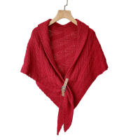 Capa de Poncho frontal abierta para mujer, bufanda de invierno, chal, capa de Poncho - details 2