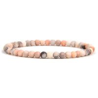 Pulsera de Piedra Mineral Zebra Rosa Frostada Natural Hecha a Mano Joyería de Meditación de Yoga - details 9