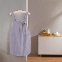 Delantal de cocina de algodón con correas cruzadas, delantal de cocina para el hogar resistente a la suciedad, ajustable con bolsillo, ropa de trabajo coreana, cocina casera - details 9