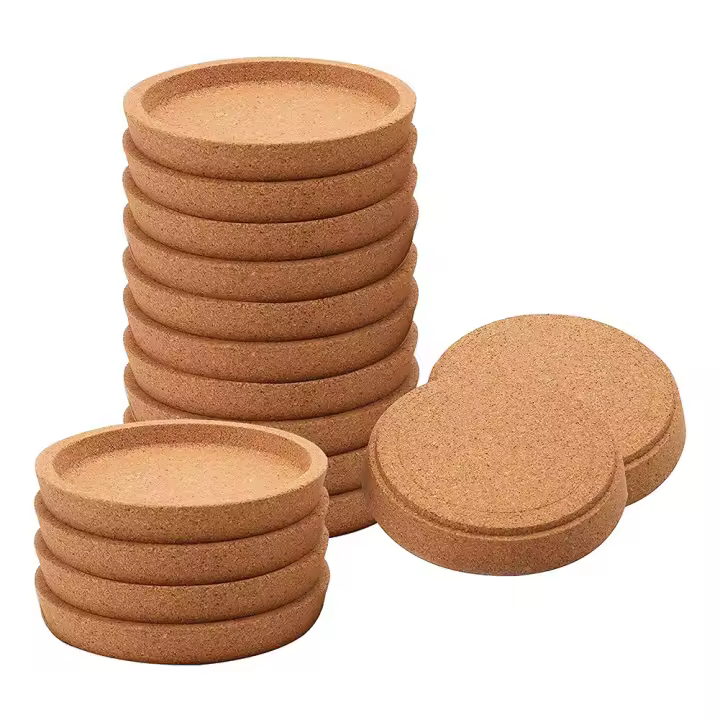Posavasos de corcho absorbentes, posavasos redondos resistentes al calor de 4 pulgadas para la mayoría de los tipos de tazas en la oficina o el hogar, paquete de 16 - 1