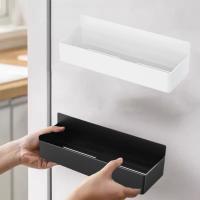 Estantes magnéticos de plástico para ahorro de espacio, organizador de condimentos de especias de gran tamaño, cestas de almacenamiento magnéticas ajustables en negro/blanco, 2 uds. - details 8