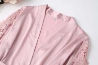 Ence Conjunto de bata de flores para mujer, kimono de boda con correa de cinta, ropa de dormir, 2 piezas - details 6