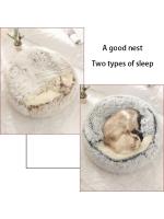 Cama redonda de felpa para gato y perro, colchón cálido y suave con cubierta, cueva para dormir, cueva para perros pequeños y gatitos - details 3
