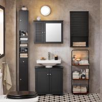 Mueble de Baño de Alto Estante Estanterías con 2 Puertas y Cajón Blanco Tamaño 20x20x180cm - details 64
