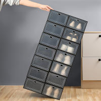 Caja de zapatos transparente casa dormitorio engrosado PP plástico flip zapatos caja de almacenamiento a prueba de polvo zapatos de juego plegable - details 3