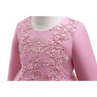 Vestido de noche para niñas con falda abullonada de malla con bordado de estilo nuevo para niños - details 5