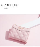 Cartera Corta y Delgada con Múltiples Ranuras Color Sólido Elegante para Chicas - details 18