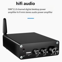 AMPLIFICADOR DE POTENCIA Digital TPA3116, dispositivo HiFi estéreo con Bluetooth 5,3, decodificador USB, 50W + 50W, enchufe estadounidense, B - details 5