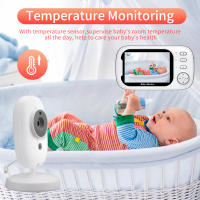 Awapow 3.5Inch Video Baby Monitor With Camera High HD Wireless Baby Nanny Security Camera Night Vision Temperature Monitoring - details 0
